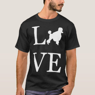 I Love Poodle Silhouette Dog Lover Gift Mom Dad Pe T-Shirt
