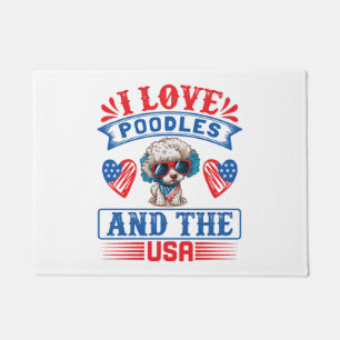 I love Poodles and the USA 01 Doormat