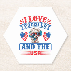 I love Poodles and the USA 01 Paper Coaster