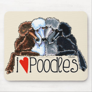 I Love Poodles Mouse Mat