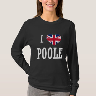 I Love Poole England Union Jack Flag Heart English T-Shirt