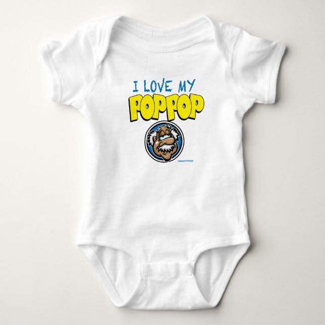 I Love Pop Pop Baby Bodysuit (Front)
