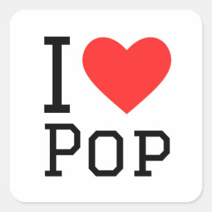 I love pop square sticker
