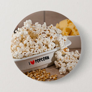 I Love Popcorn 7.5 Cm Round Badge