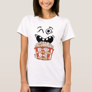 I Love Popcorn and Movies Women White T-Shirt