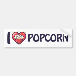 I love Popcorn Bumper Sticker