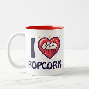 I love Popcorn Two-Tone Coffee Mug