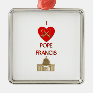 I Love Pope Francis Metal Tree Decoration