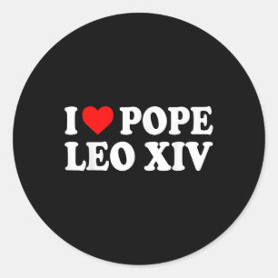 I Love Pope Leo Xiv I Heart Pope Leo Viva Il Papa Classic Round Sticker