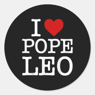 I Love Pope Leo Xiv Retro Vintage I Love Heart Pop Classic Round Sticker