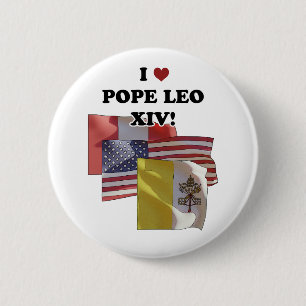 I Love Pope Leo XIV! (Version II) 6 Cm Round Badge