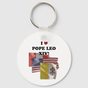 I Love Pope Leo XIV! (Version II) Key Ring