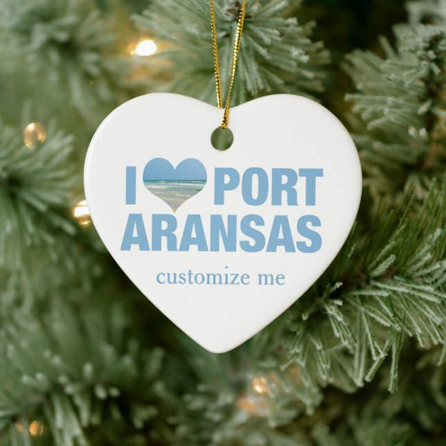 I Love Port Aransas Ceramic Tree Decoration (Tree)