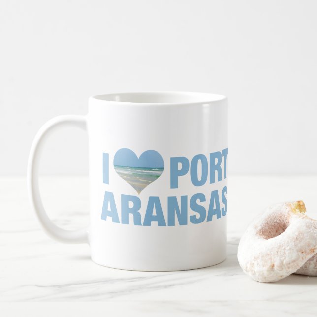 I Love Port Aransas Coffee Mug (With Donut)