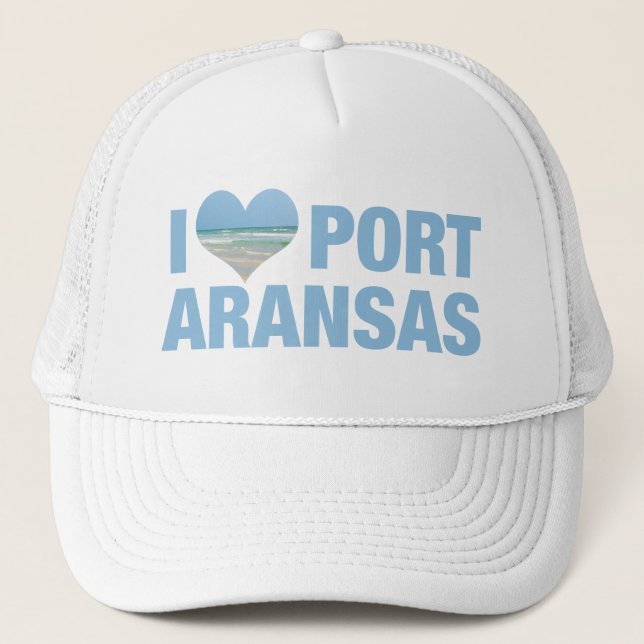I Love Port Aransas Cute Texas Beach Trucker Hat (Front)