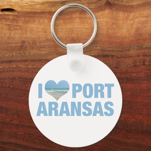 I Love Port Aransas Key Ring (Front)