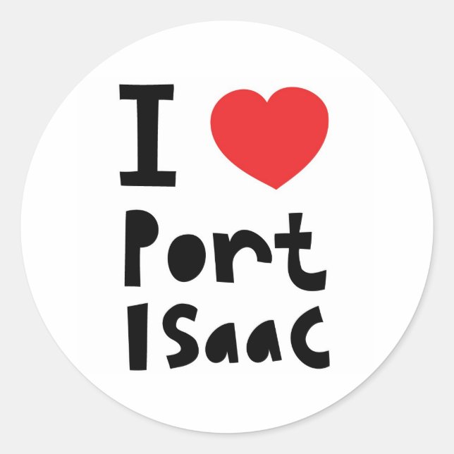 I love Port Isaac Classic Round Sticker (Front)