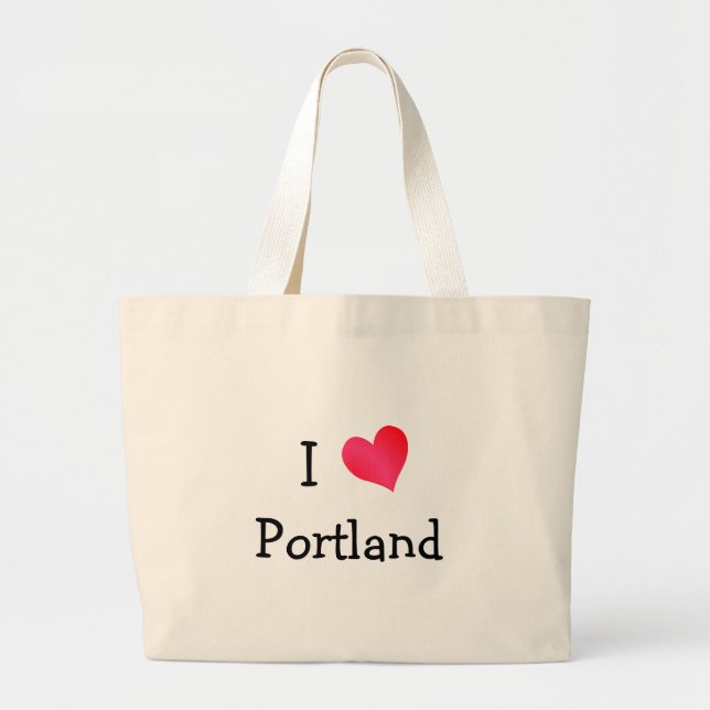I Love Portland Large Tote Bag (Front)