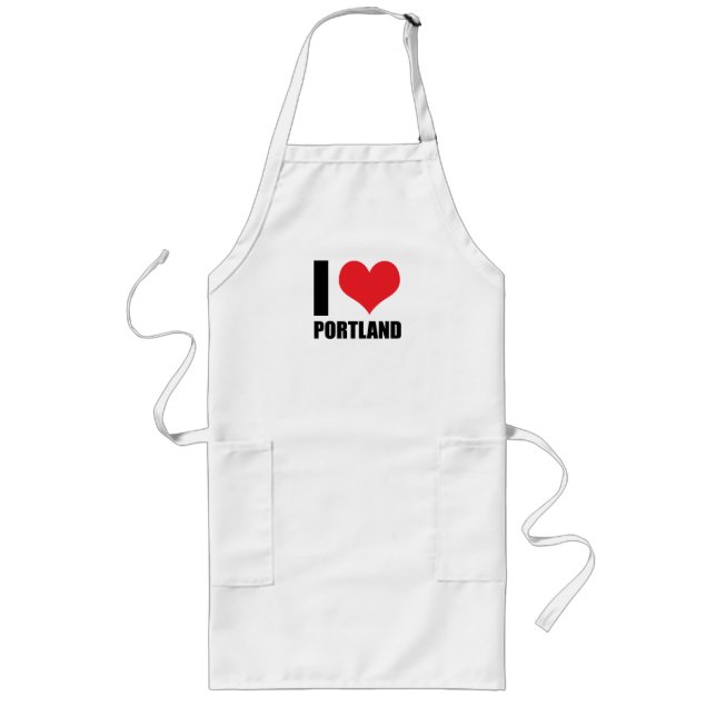 I love Portland  Long Apron (Front)