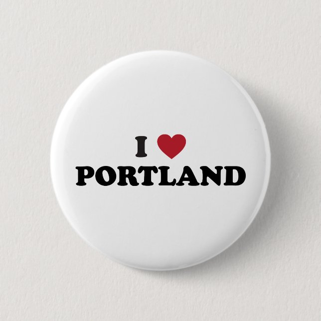 I Love Portland Oregon 6 Cm Round Badge (Front)