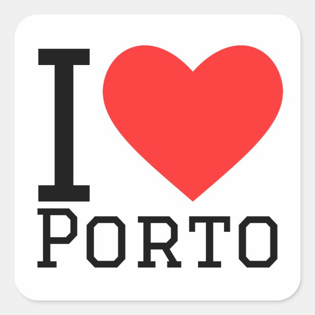 I love Porto  Square Sticker (Front)