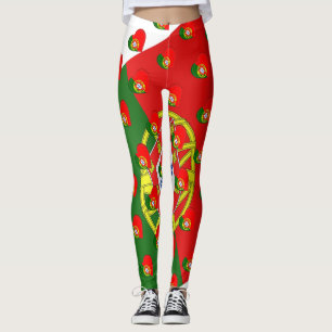 I Love Portugal Portuguese Flag Colours Funny Leggings