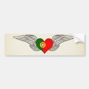 I Love Portugal -wings Bumper Sticker