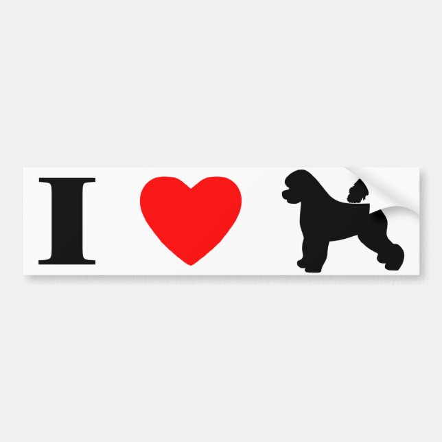I Love Portuguese Water Dogs Bumper Sticker (Front)