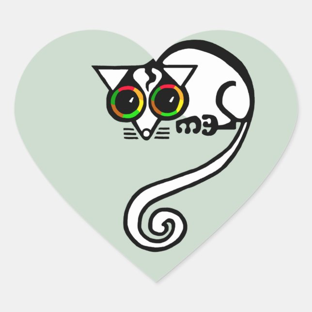  I love POSSUMS- Marsupial -Aussie wildlife- Green Heart Sticker (Front)