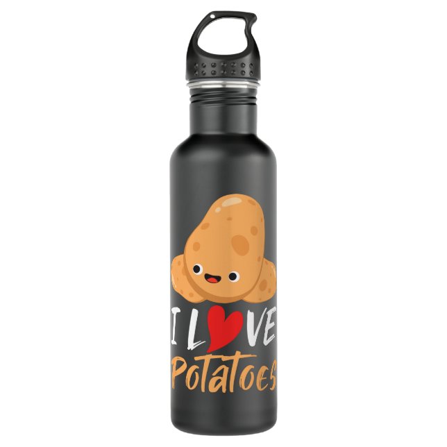 I Love Potatoes Cute Potato Funny  710 Ml Water Bottle (Front)