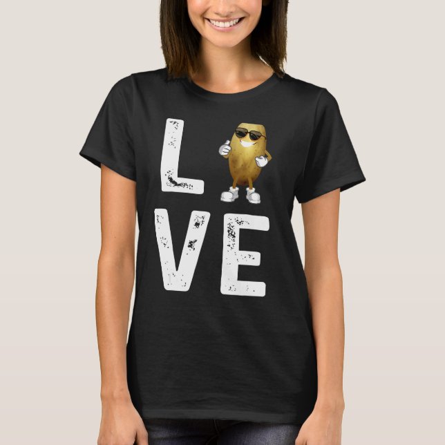 I Love Potatoes Vegetable  Potato In Sunglusses Te T-Shirt (Front)
