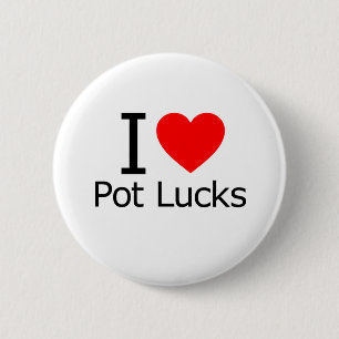 I Love Potlucks 6 Cm Round Badge