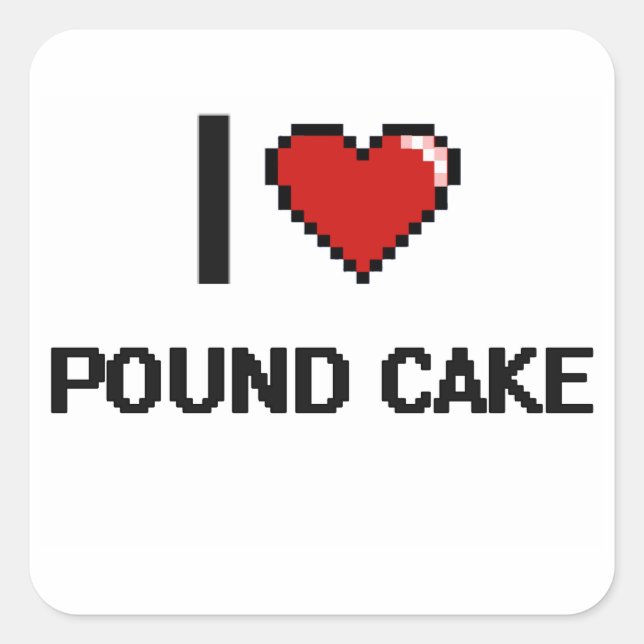 I Love Pound Cake Square Sticker (Front)