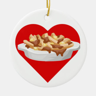 I love poutine ceramic tree decoration
