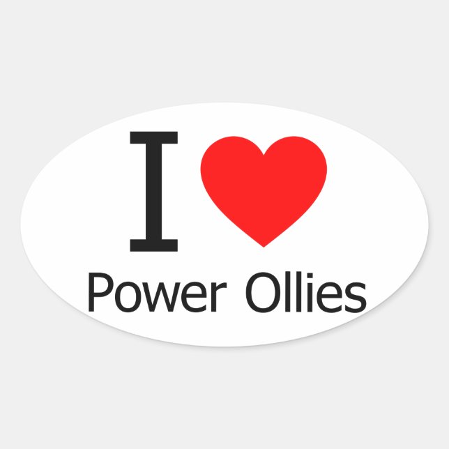 I Love Power Ollies Oval Sticker (Front)