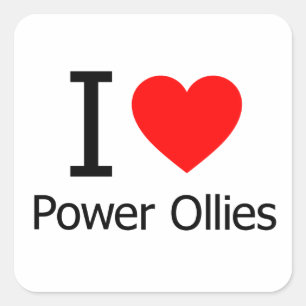 I Love Power Ollies Square Sticker