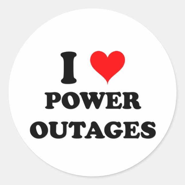 I Love Power Outages Classic Round Sticker (Front)