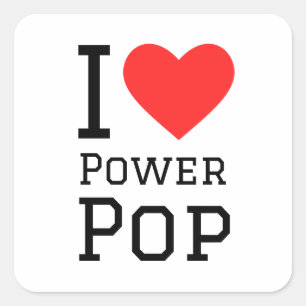 I love power pop square sticker