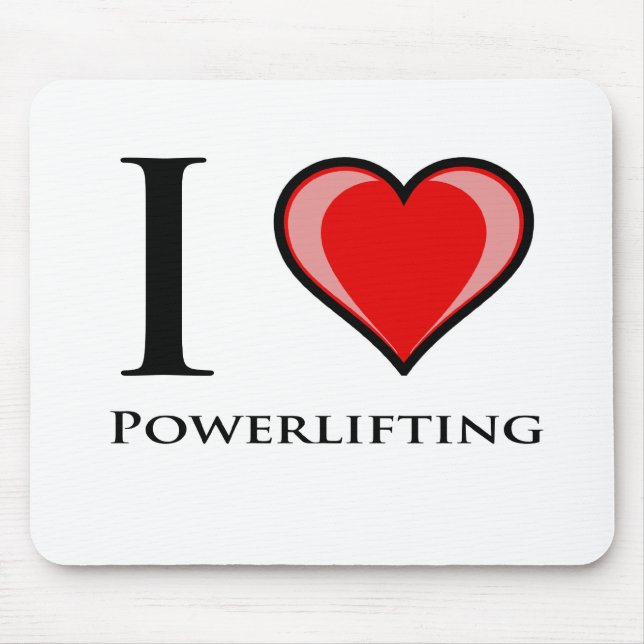 I Love Powerlifting Mouse Mat (Front)