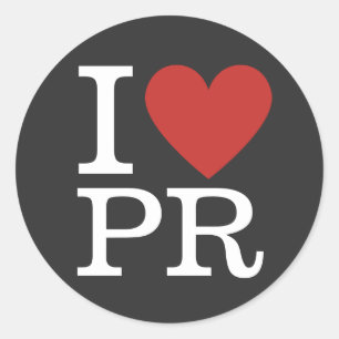 I ❤️ Love PR (for Employees) CUSTOMIZABLE Classic Round Sticker