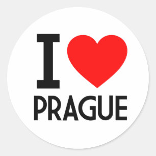 I Love Prague Classic Round Sticker