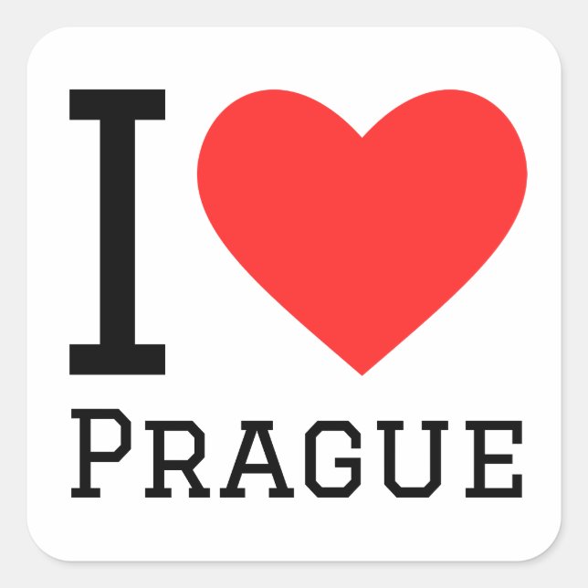 I love Prague  Square Sticker (Front)