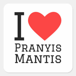 I love prayis mantis square sticker