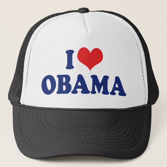 I Love President Obama Trucker Hat (Front)