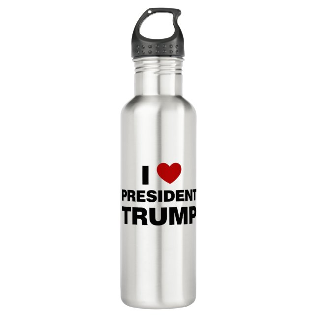 I Love President Trump Heart 710 Ml Water Bottle (Front)