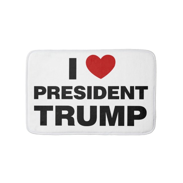 I Love President Trump Heart Bath Mat (Front)