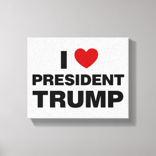 I Love President Trump Heart Canvas Print