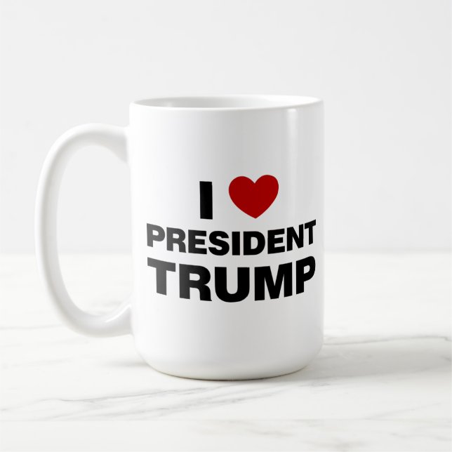 I Love President Trump Heart Coffee Mug (Left)