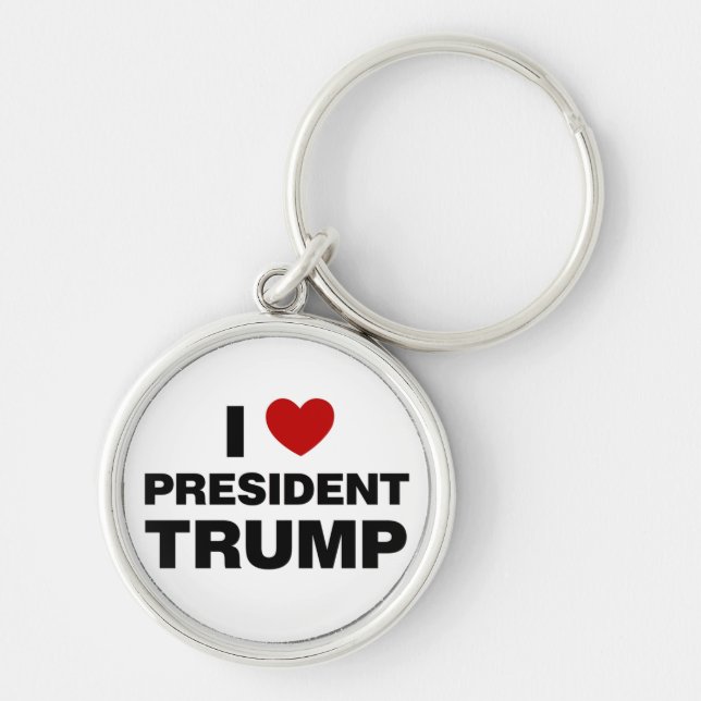 I Love President Trump Heart Key Ring (Front)