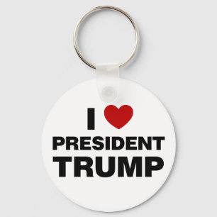 I Love President Trump Heart Key Ring